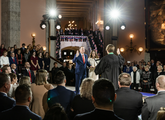 Senator Jon Husted taking the oath of office